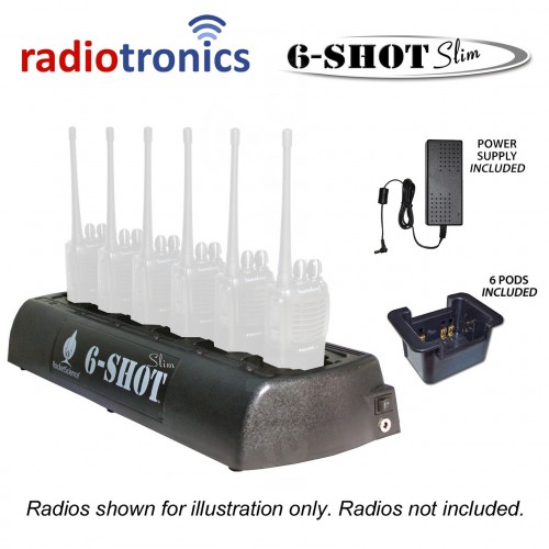 6-Shot 6-Way 6-Position Charger For Icom IC-F1000 IC-F1000D IC-F2000 IC-F2000D