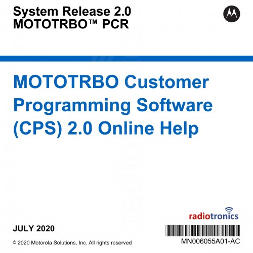 MOTOTRBO CPS 2.0 User Guide (Free Download)